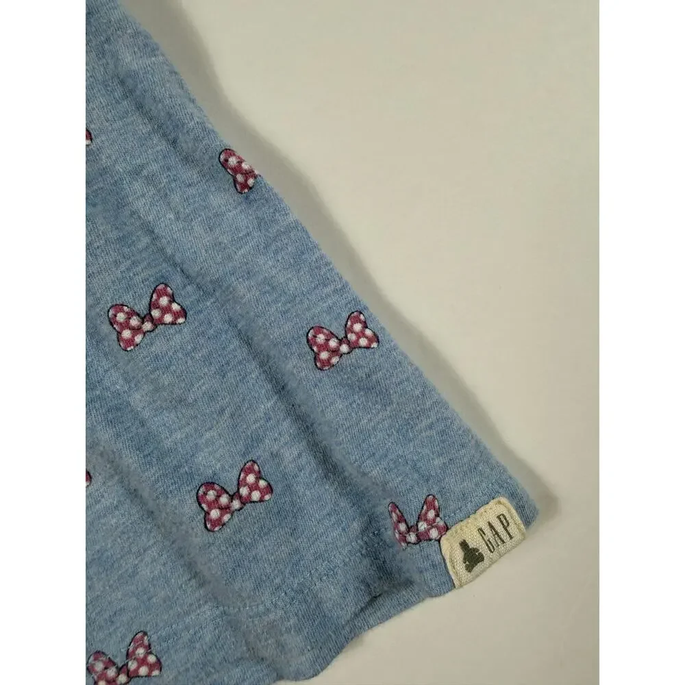 Gap Disney Minnie Mouse Bow Print Organic Cotton Dress Size 3 Years